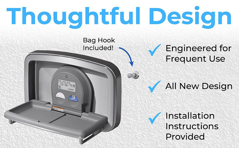 Koala Kare KB310-SSWM Horizontal Stainless Steel Surface-Mounted Baby Changing Station