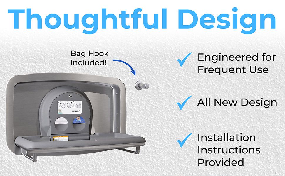 Koala Kare KB310-SSRE Horizontal Stainless Steel Recessed-Mounted Baby Changing Station
