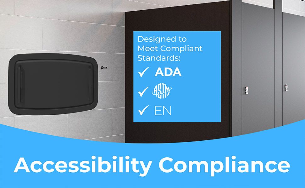 Koala Kare KB310-SSRE-MBLK Horizontal Recessed SS BCS Matte Black Baby Changer