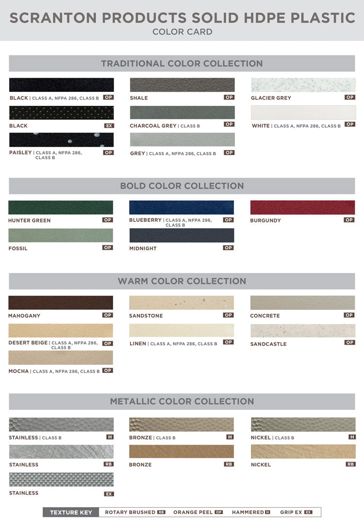Scranton Solid Plastic Colors