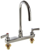 Zurn Z871B1-XL AquaSpec Deck-Mount Gooseneck Faucet with 2.2 gpm Pressure-Compensating Aerator, 5 3/8” Spout," 2 1/2" Lever Handles