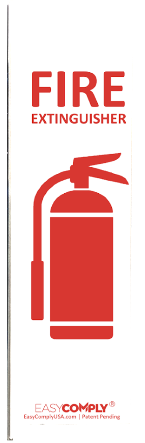 Easy Comply Vertical Extension - "Fire Extinguisher" Lettering - 12" Length, ECVE-12-FE
