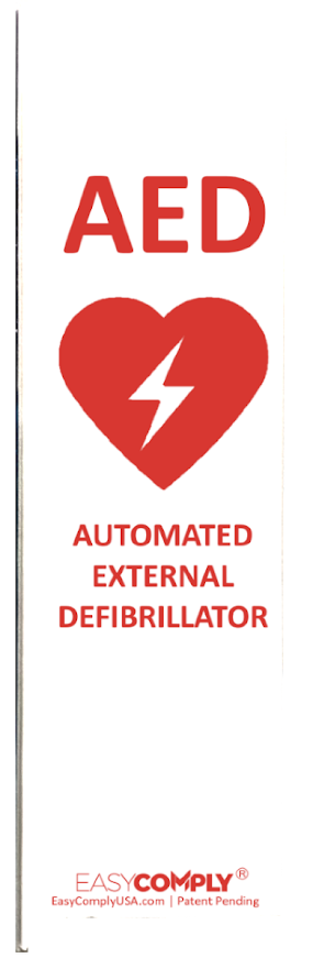 Easy Comply Vertical Extension - "AED" Lettering - 12" Length, ECVE-12-AED