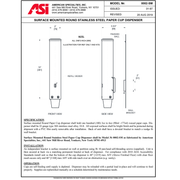 ASI 0002-SM Commercial Paper Cup Dispenser, Surface-Mounted, Stainless Steel