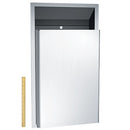 ASI 0458-DX Commercial Restroom Waste Receptacle, 18 Gallon, Semi-Recessed-Mounted, 15-3/4" W x 29" H, 4-1/4" D, Stainless Steel