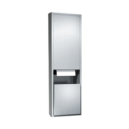 ASI 10-SPCABINET 046921AC-6-M Auto Roll Towel Dispenser & Waste 110-240VAC Semi Rec. w/ Thumb Turns