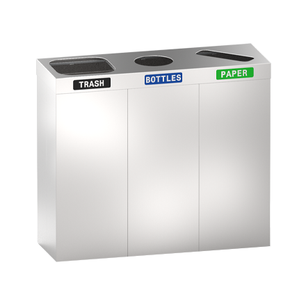 ASI 0834-RB/ 0839-RB 3-Bin Recycling Station Top Only