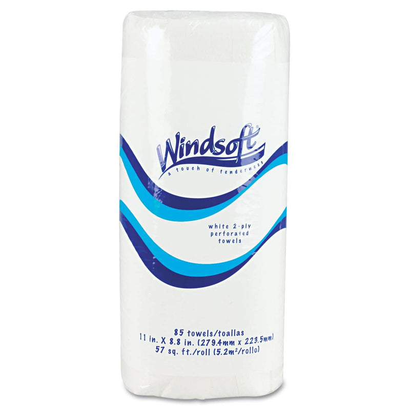 Windsoft Kitchen Roll Towels, 2 Ply, 11 X 8.8, White, 85/Roll - WIN122085RL - TotalRestroom.com