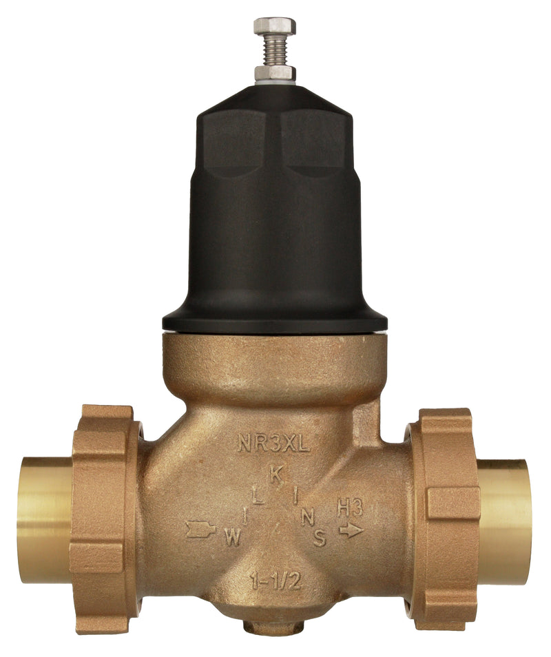 Zurn 112-NR3XLDUC 1-1/2" NR3XL Pressure Reducing Valve with Double Union FNPT Copper Sweat Connection Lead Free