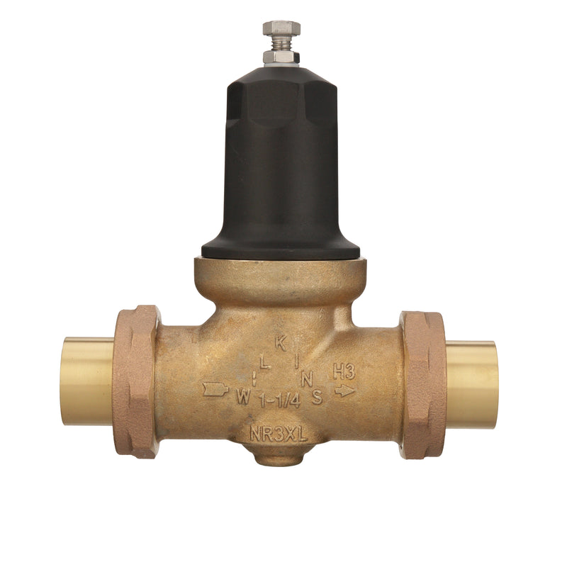 Zurn 114-NR3XLDUC 1-1/4" NR3XL Pressure Reducing Valve with Double Union FNPT Copper Sweat Connection Lead Free