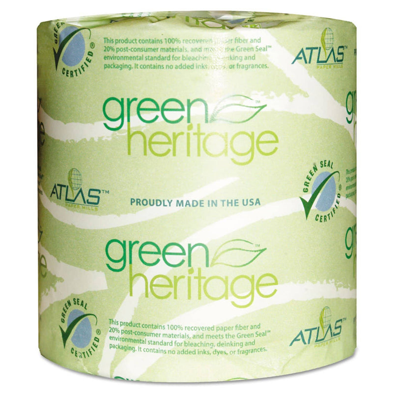Resolute Tissue Green Heritage Professional Toilet Paper, Septic Safe, 2-Ply, White, 4.4 X 4.4, 500/Roll, 80 Rolls/Carton - APM280GREEN - TotalRestroom.com