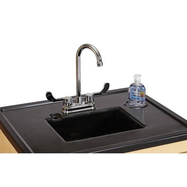 Jonti-Craft 1386JC, 38" Adult Height Portable Handwashing Sink, Foot Pump Activation, Non-Heated (No Electricity Required)