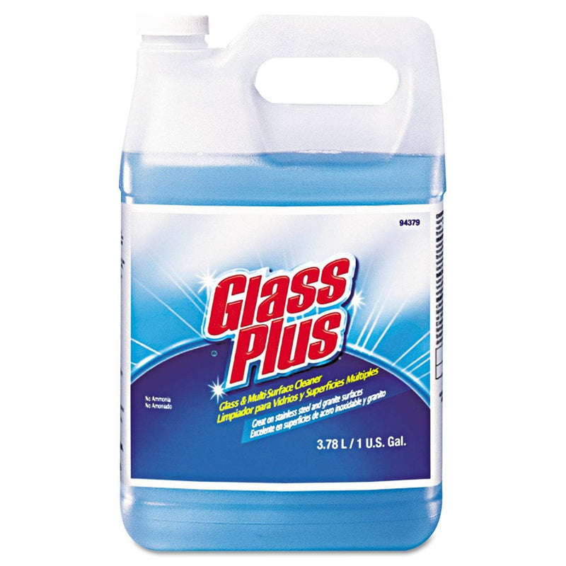 Glass Plus Glass Cleaner, Floral, 1Gal Bottle, 4/Carton - DVO94379 - TotalRestroom.com