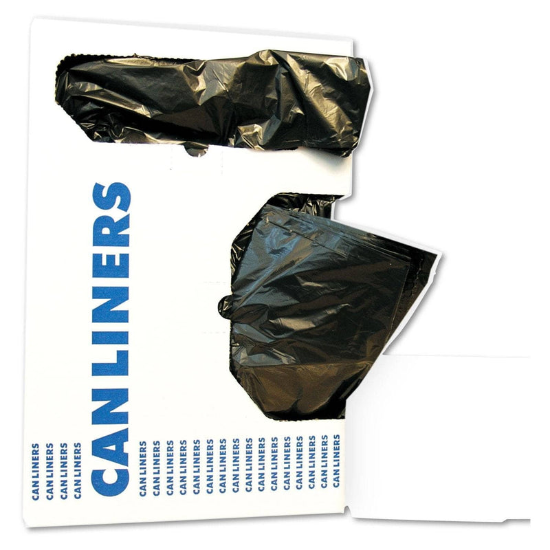 Boardwalk Low-Density Waste Can Liners, 10 Gal, 0.35 Mil, 24" X 23", Black, 500/Carton - BWK2423L - TotalRestroom.com