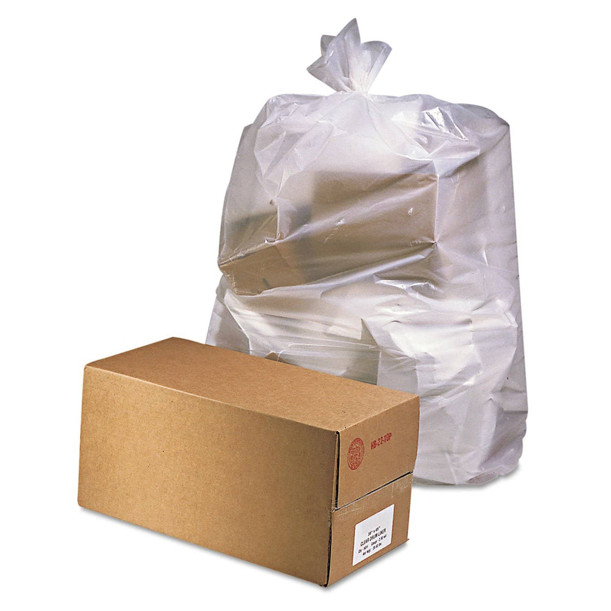 Jaguar Industrial Drum Liners, Rolls, 60 Gal, 2.5 Mil, 38" X 65", Clear, 50/Carton - JAGD3865 - TotalRestroom.com