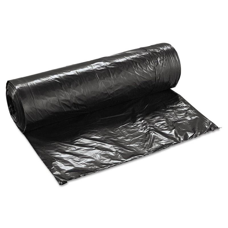Boardwalk Low-Density Waste Can Liners, 56 Gal, 0.6 Mil, 43" X 47", Black, 100/Carton - BWK4347H - TotalRestroom.com