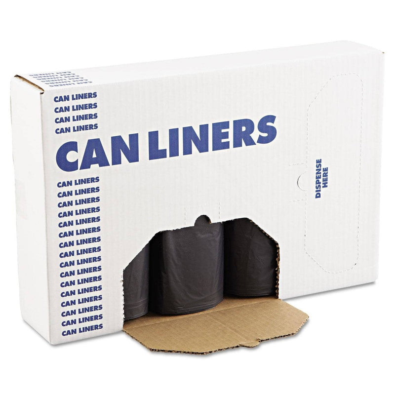 Boardwalk Low Density Repro Can Liners, 45 Gal, 1.2 Mil, 40" X 46", Black, 100/Carton - BWK517 - TotalRestroom.com