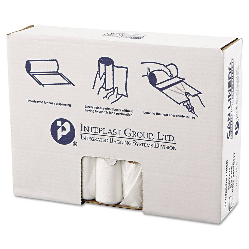 Interplast High-Density Commercial Can Liners Value Pack, 33 Gal, 11 Microns, 33" X 39", Clear, 500/Carton - IBSVALH3340N13 - TotalRestroom.com