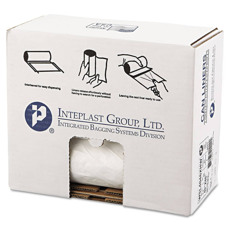 Interplast Low-Density Commercial Can Liners, 45 Gal, 0.7 Mil, 40" X 46", White, 100/Carton - IBSSL4046XHW2 - TotalRestroom.com