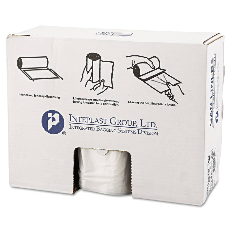 Interplast High-Density Interleaved Commercial Can Liners, 60 Gal, 22 Microns, 38" X 60", Clear, 150/Carton - IBSS386022N - TotalRestroom.com