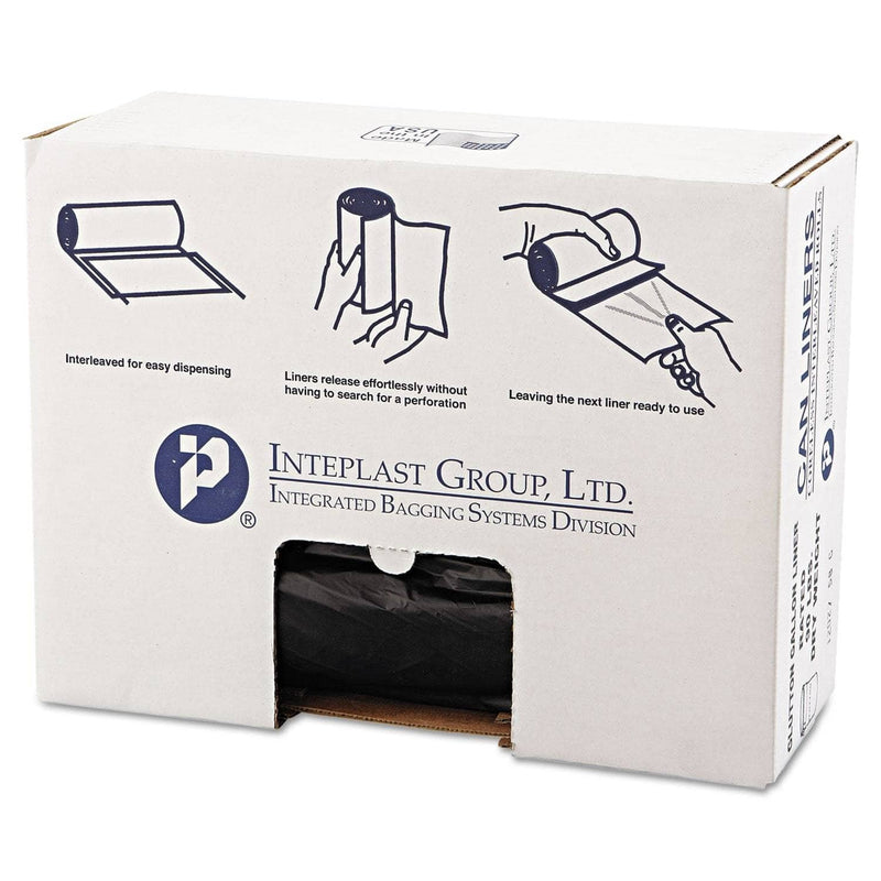 Interplast High-Density Commercial Can Liners Value Pack, 60 Gal, 19 Microns, 43" X 46", Black, 150/Carton - IBSVALH4348K22 - TotalRestroom.com