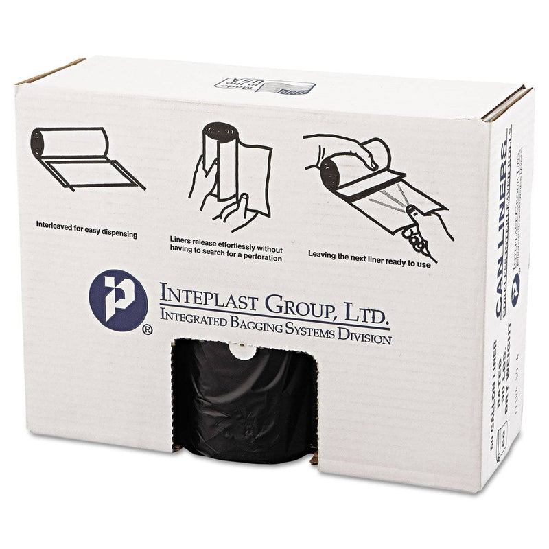 Interplast High-Density Commercial Can Liners Value Pack, 60 Gal, 19 Microns, 38" X 58", Black, 150/Carton - IBSVALH3860K22 - TotalRestroom.com