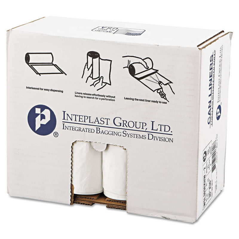 Interplast Low-Density Commercial Can Liners, 30 Gal, 0.7 Mil, 30" X 36", White, 200/Carton - IBSSL3036XHW2 - TotalRestroom.com