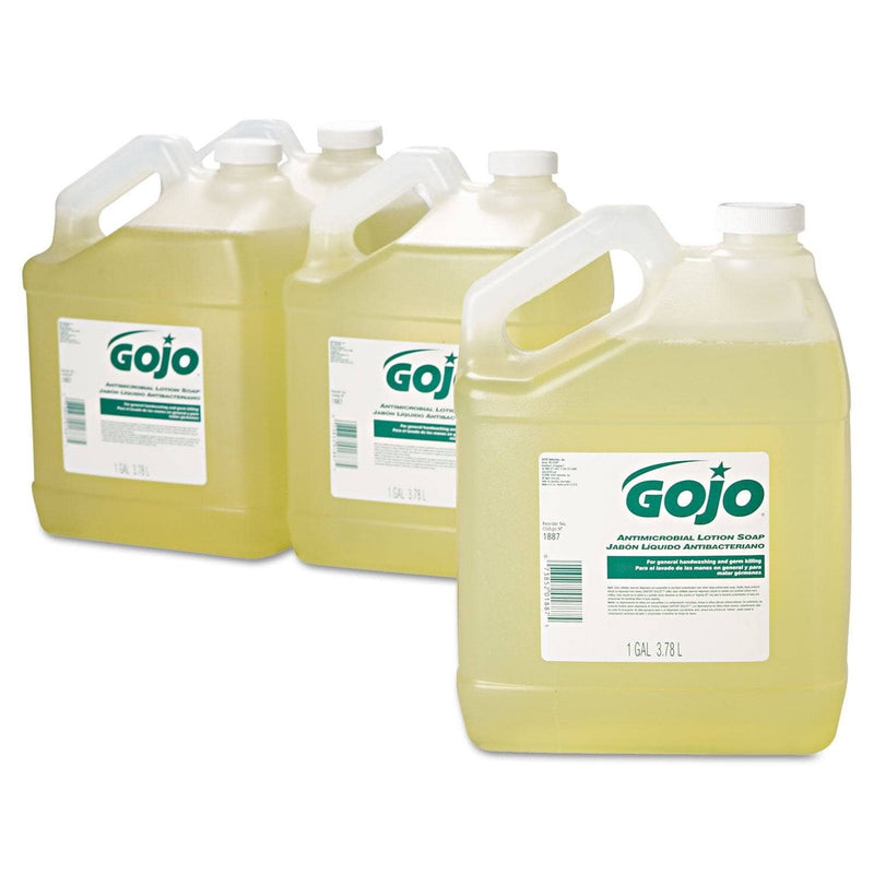 Gojo Antimicrobial Lotion Soap, 1 Gal, 4/Carton - GOJ188704 - TotalRestroom.com