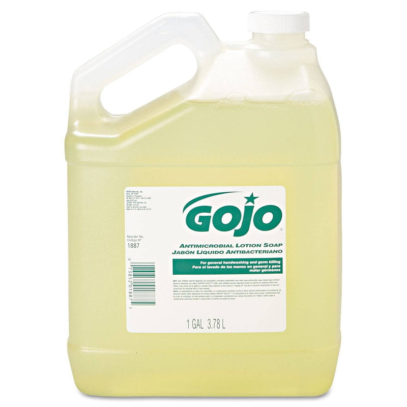 Gojo Antimicrobial Lotion Soap, 1 Gal, 4/Carton - GOJ188704 - TotalRestroom.com
