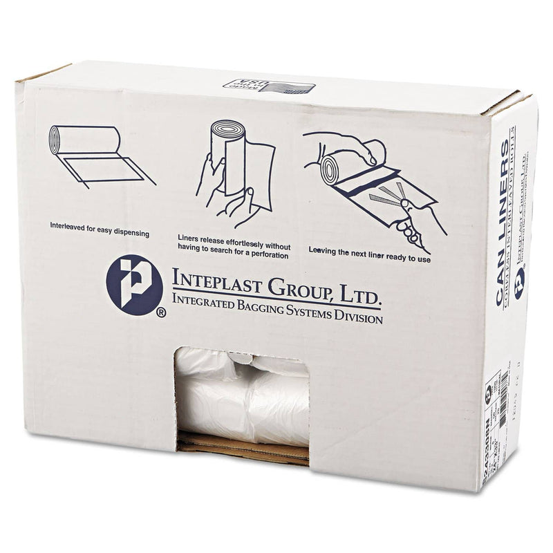 Interplast High-Density Commercial Can Liners, 16 Gal, 8 Microns, 24" X 33", Natural, 1,000/Carton - IBSS243308N - TotalRestroom.com