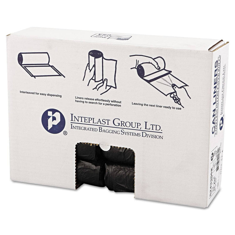 Interplast High-Density Commercial Can Liners, 16 Gal, 6 Microns, 24" X 33", Black, 1,000/Carton - IBSS243306K - TotalRestroom.com