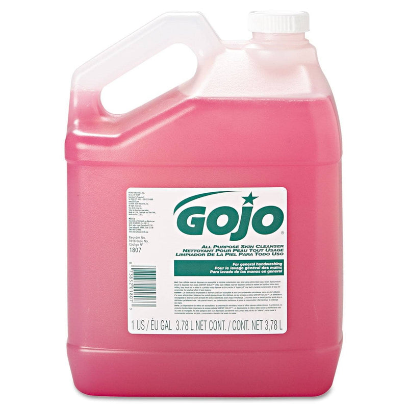 Gojo Bulk Pour All-Purpose Pink Lotion Soap, Floral, 1Gal Bottle, 4/Carton - GOJ180704 - TotalRestroom.com