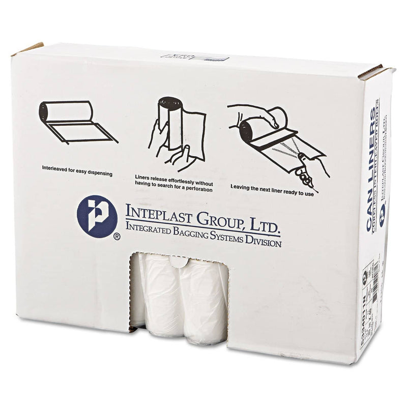 Interplast High-Density Interleaved Commercial Can Liners, 33 Gal, 11 Microns, 33" X 40", Clear, 500/Carton - IBSS334011N - TotalRestroom.com