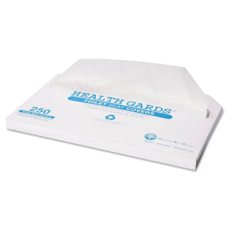 Hospeco Health Gards Toilet Seat Covers, Half-Fold, White, 250/Pack, 10 Boxes/Carton - HOSHG2500 - TotalRestroom.com