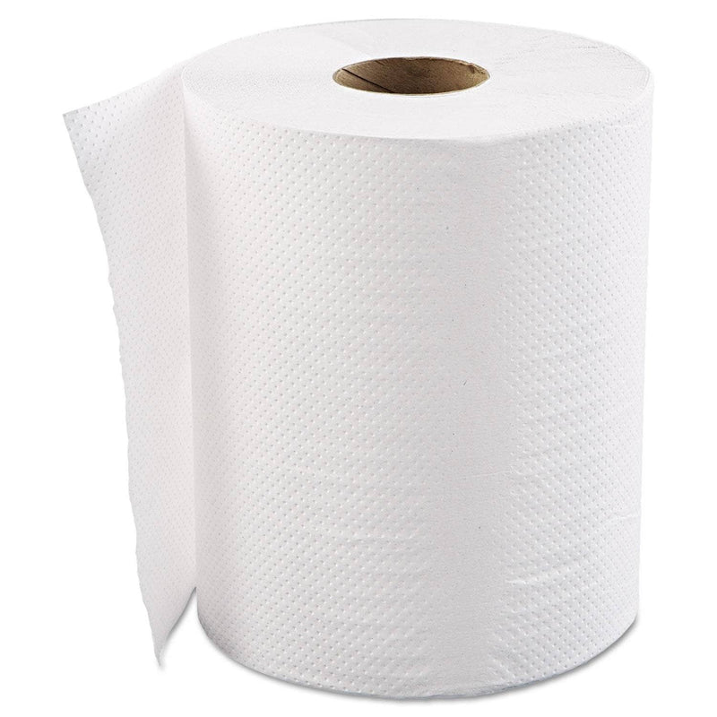 GEN Hardwound Roll Towels, 1-Ply, White, 8" X 600 Ft, 12 Rolls/Carton - GENHWTWHI - TotalRestroom.com