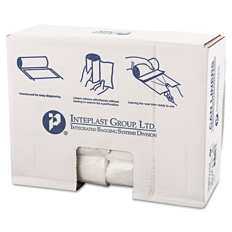 Interplast High-Density Interleaved Commercial Can Liners, 30 Gal, 16 Microns, 30" X 37", Clear, 500/Carton - IBSS303716N - TotalRestroom.com