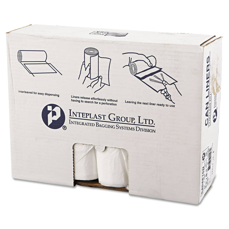 Interplast High-Density Interleaved Commercial Can Liners, 45 Gal, 16 Microns, 40" X 48", Clear, 250/Carton - IBSS404816N - TotalRestroom.com