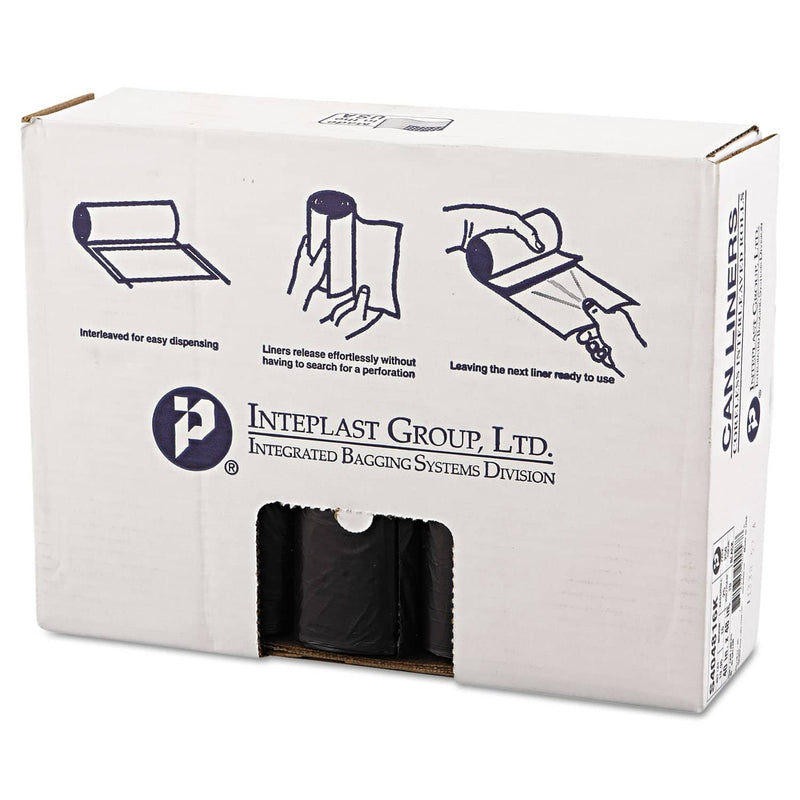 Interplast High-Density Interleaved Commercial Can Liners, 45 Gal, 16 Microns, 40" X 48", Black, 250/Carton - IBSS404816K - TotalRestroom.com