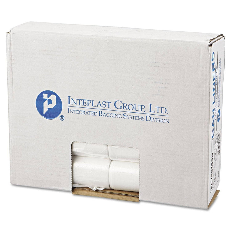 Interplast High-Density Commercial Can Liners, 10 Gal, 6 Microns, 24" X 24", Natural, 1,000/Carton - IBSEC242406N - TotalRestroom.com