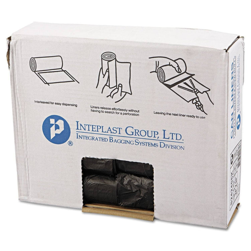 Interplast High-Density Commercial Can Liners, 10 Gal, 6 Microns, 24" X 24", Black, 1,000/Carton - IBSS242406K - TotalRestroom.com