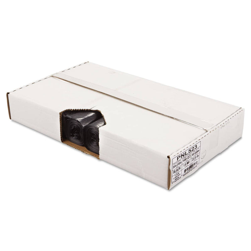 Penny Lane Linear Low Density Can Liners, 60 Gal, 1.6 Mil, 38" X 58", Black, 100/Carton - PNL523 - TotalRestroom.com