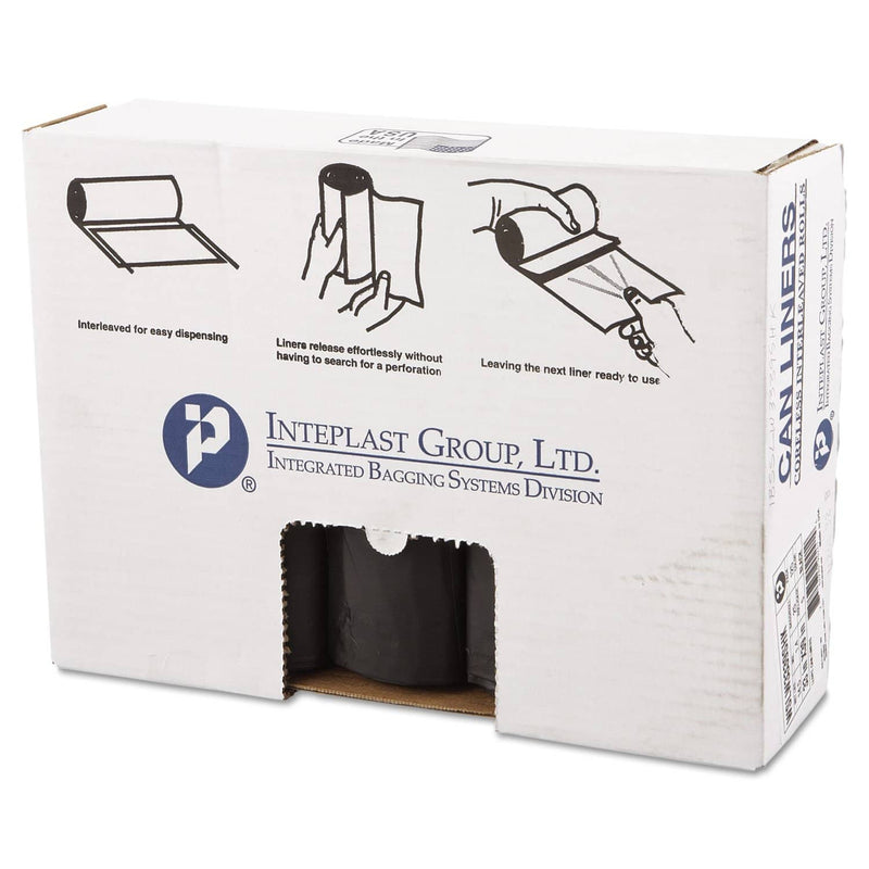Interplast Low-Density Commercial Can Liners, 33 Gal, 1.4 Mil, 33" X 39", Black, 125/Carton - IBSSLW3339SHK - TotalRestroom.com