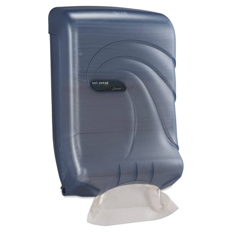 San Jamar Ultrafold Multifold/C-Fold Towel Dispenser, Oceans, Blue, 11 3/4 X 6 1/4 X 18 - SJMT1790TBL - TotalRestroom.com