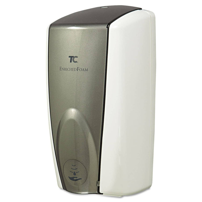 Rubbermaid Autofoam Touch-Free Gel/Foam Hand Sanitizer Dispenser, 1100 Ml, 5.2" X 5.25" X 10.9", White/Gray Pearl - RCP750140 - TotalRestroom.com