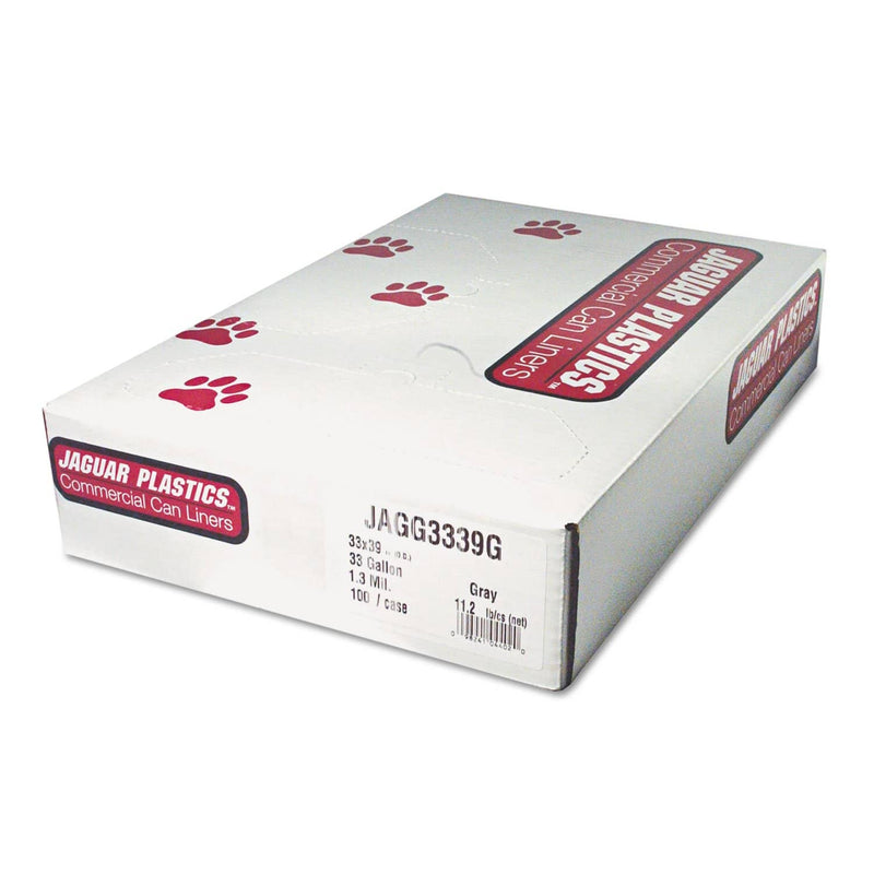 Jaguar Industrial Strength Low-Density Commercial Can Liners, 16 Gal, 0.35 Mil, 24" X 32", Black, 500/Carton - JAGL2432L - TotalRestroom.com