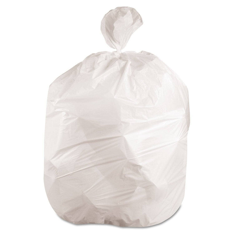 Boardwalk Low-Density Waste Can Liners, 56 Gal, 0.6 Mil, 43" X 47", White, 100/Carton - BWK4347EXH - TotalRestroom.com