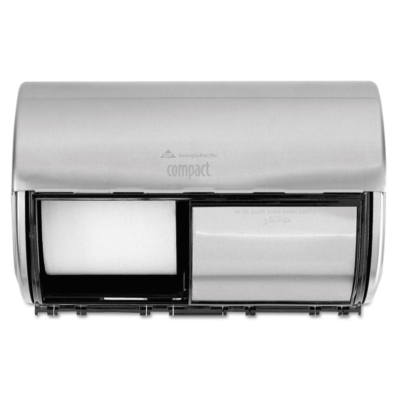 Georgia Pacific Compact Coreless Side-By-Side 2-Roll Dispenser, 10.13 X 6.75 X 7.13, Stainless - GPC56798