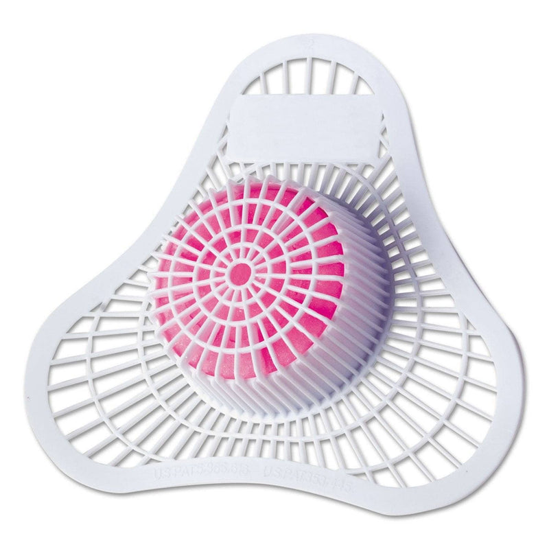 Hospeco Health Gards Urinal Screen With Non-Para Block, White/Pink, Cherry, Dozen - HOS01901