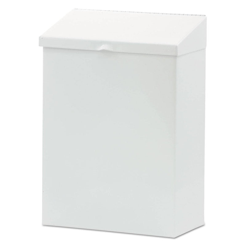 Hospeco Feminine Hygiene Waste Receptacle, Metal, White - HOSND1W