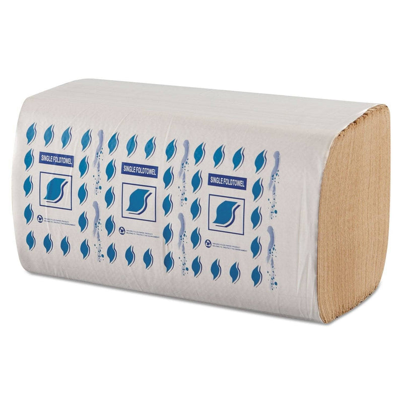 GEN Single-Fold Paper Towels, 1-Ply, Kraft, 9" X 9 1/4" - GENSF5001K - TotalRestroom.com